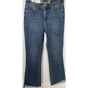 Seven7 High Rise Fashion Straight Jean Step Hem Women’s 4 Blue Mahone